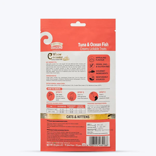 Signature Grain Zero Woow Creamy Tuna & Ocean Fish Lickable Treats for Cat & Kitten – 75 g