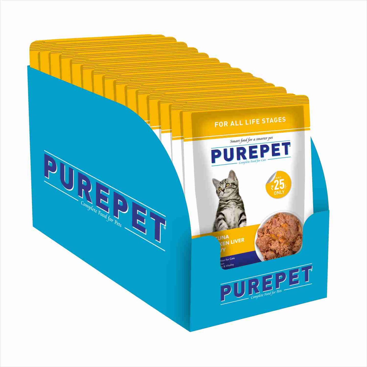 Purepet Real Tuna & Chicken Liver in Gravy Cat Wet Food – 55g