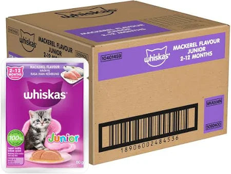 Whiskas Wet Food for Junior Kittens - Mackerel Jelly (2-12 Months)