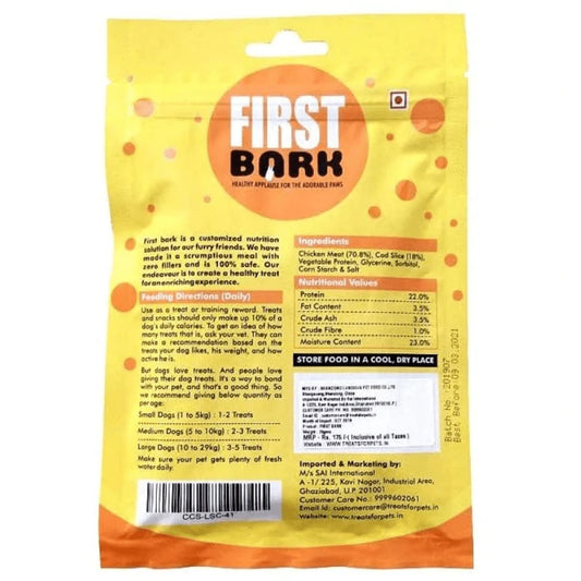 First Bark Chicken & Cod Sandwich Dog Treats, 70g