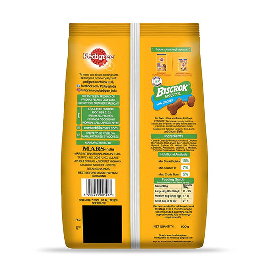 Pedigree Biscrok Dog Biscuit, Chicken Flavour – 500g