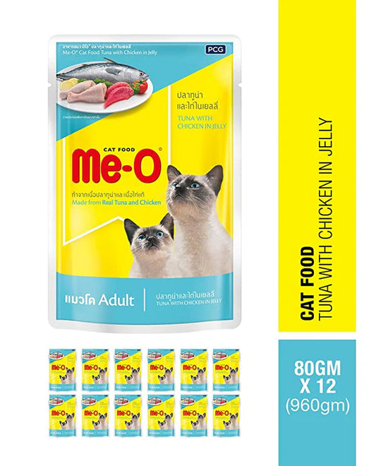 Me-O Wet Cat Food Tuna & Chicken Jelly, 80g