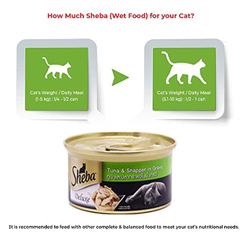 Sheba Wet Food Complete Nutrition Tuna White Meat & Snapper In Gravy Cat, 85g
