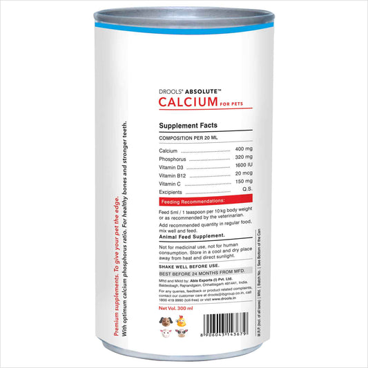 Drools Absolute Calcium Oil Syrup Supplement for Dogs and Cats - 300ml