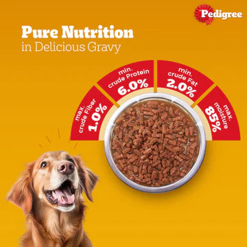 Pedigree Chicken and Liver Chunks in Gravy Adult Dog Wet Food (130g)
