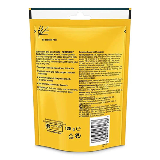Pedigree Tasty Minis Cubes Puppy Dog Treats – Chicken, 125g