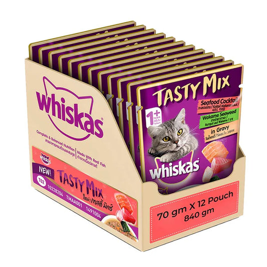 Whiskas Adult Wet Cat Food, Seafood Cocktail in Gravy