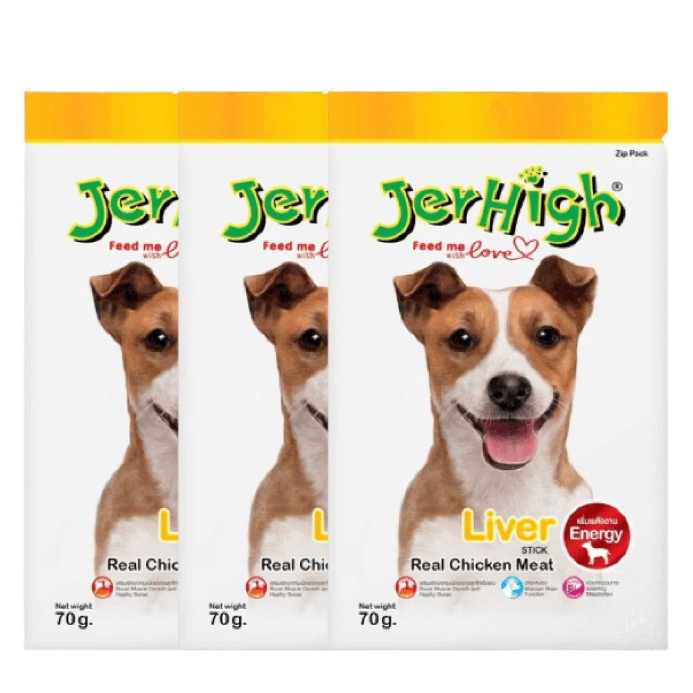JerHigh Chicken Liver Stick Dog Treats - 70g