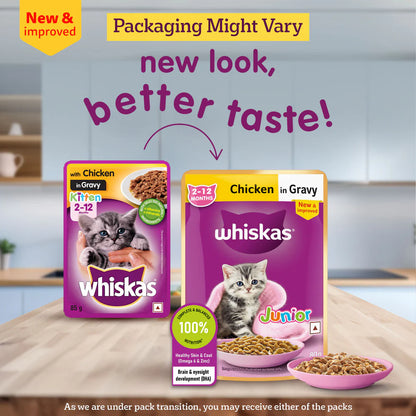 Whiskas Junior Kitten Wet Food - Chicken in Gravy (2-12 Months)