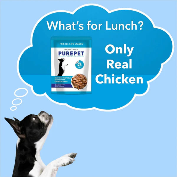 Purepet Gravy Chunks Wet Dog Food – Chicken & Vegetable Flavour, 70 g