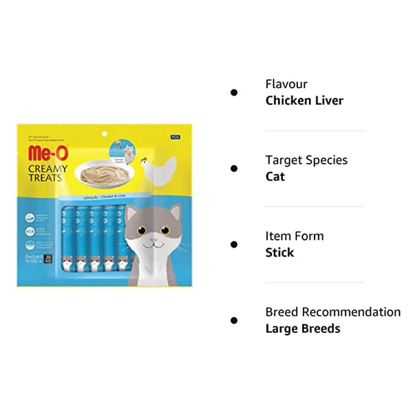 Me-O Creamy Treats for Cats, 300g – Chicken & Liver Flavour