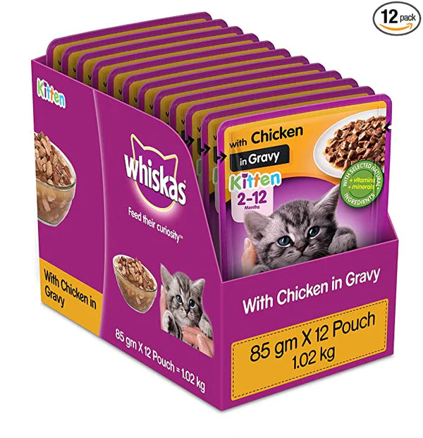 Whiskas Junior Kitten Wet Food - Chicken in Gravy (2-12 Months)