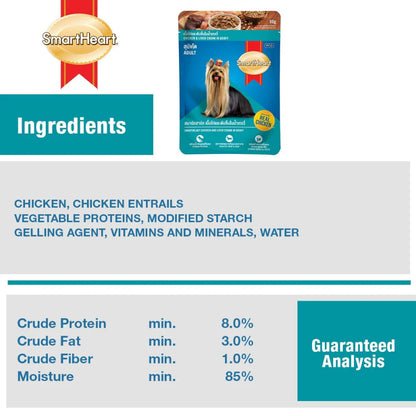 Smart Heart Chicken & Liver Chunks in Gravy Adult Dog Wet Food