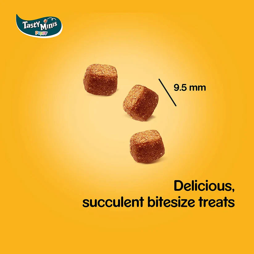 Pedigree Tasty Minis Cubes Puppy Dog Treats – Chicken, 125g