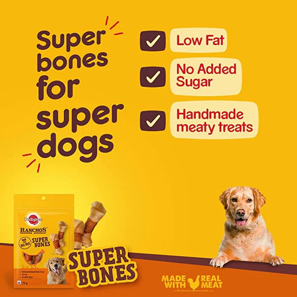 Pedigree Ranchos Super Bones Chicken & Milk Treats – 70 g