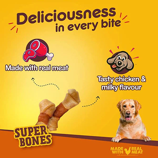 Pedigree Ranchos Super Bones Chicken & Milk Treats – 70 g