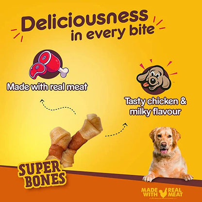 Pedigree Ranchos Super Bones Chicken & Milk Treats – 70 g