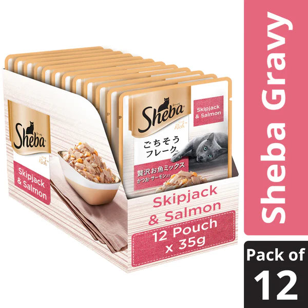 Sheba Skipjack & Salmon Fish Mix Wet Cat Food – Premium Meal