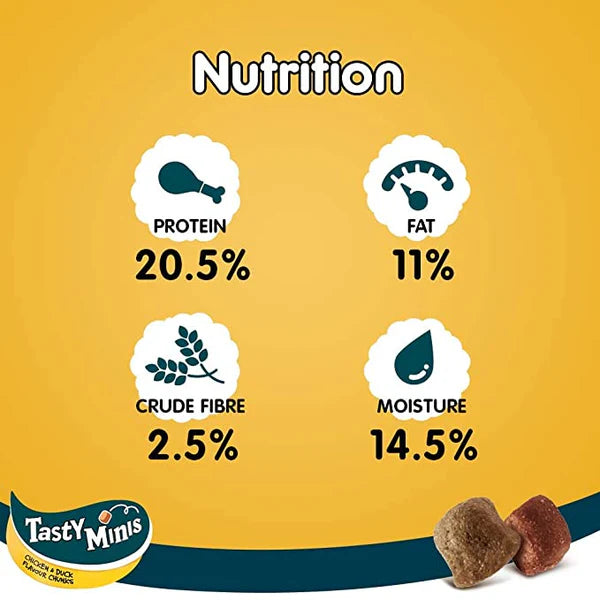 Pedigree Tasty Minis Cubes Dog Treats – Chicken & Duck, 130g