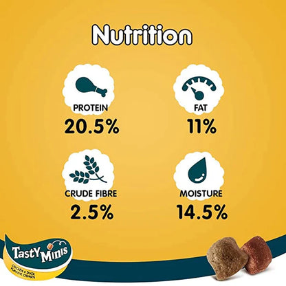 Pedigree Tasty Minis Cubes Dog Treats – Chicken & Duck, 130g