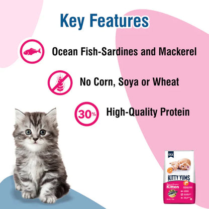 Kitty Yums Kitten Dry Cat Food Ocean Fish