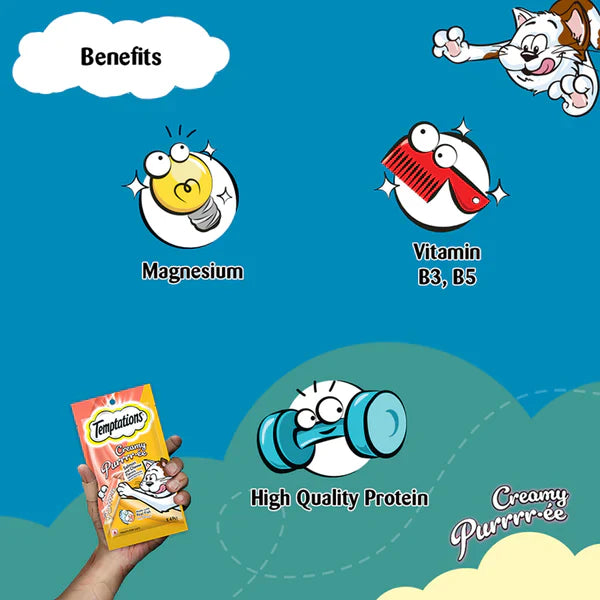 Temptations Creamy Purrrr ee Salmon & Cheese Cat Treats
