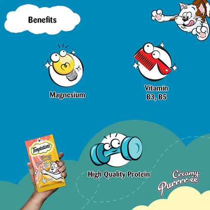 Temptations Creamy Purrrr ee Salmon & Cheese Cat Treats