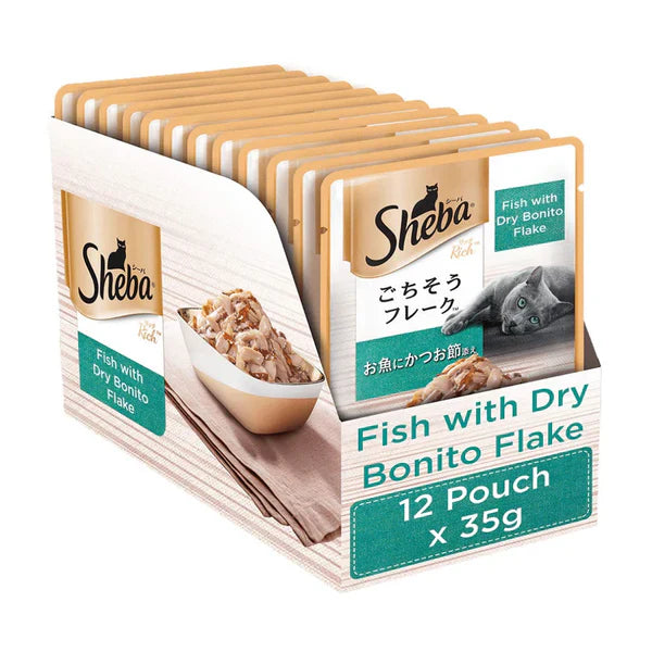 Sheba Wet Food Fish with Dry Bonito Flake