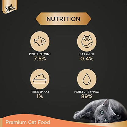 Sheba Wet Food Fine Adult Cat Food, Chicken with Tuna in Gravy Flavour, 70 g