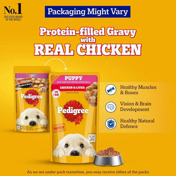 Pedigree Chicken Chunks in Gravy Puppy Wet Food — 130g