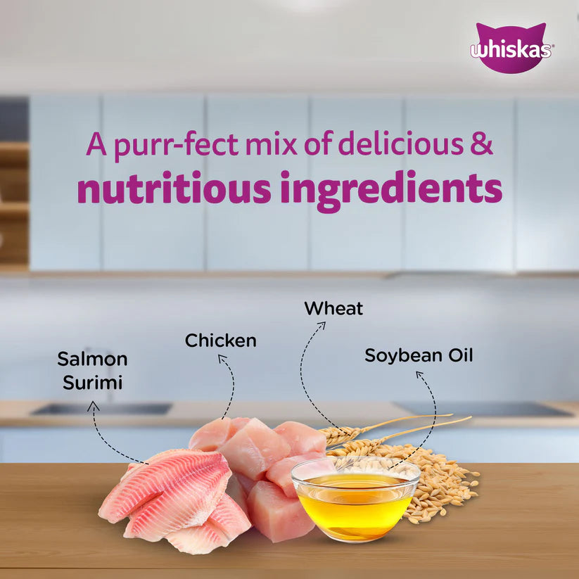 Whiskas Junior Kitten Wet Food, Chicken & Salmon in Jelly