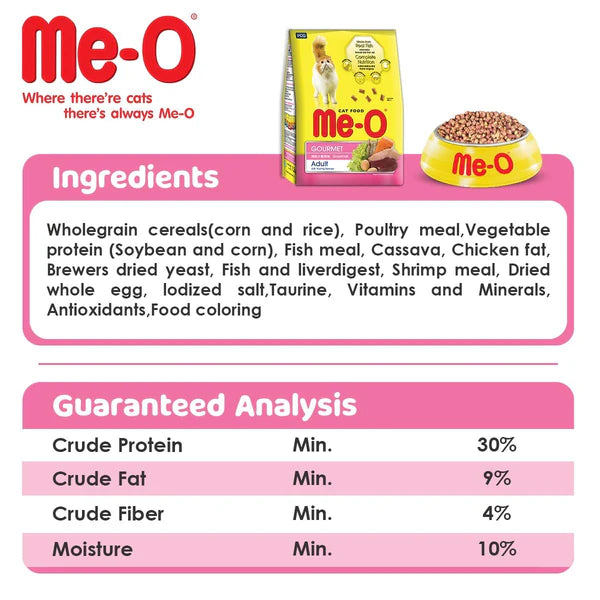 Me-O Adult Dry Cat Food Gourmet
