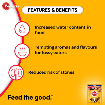 Pedigree Adult Wet Dog Food, Chicken & Liver Chunks in Gravy – 70g