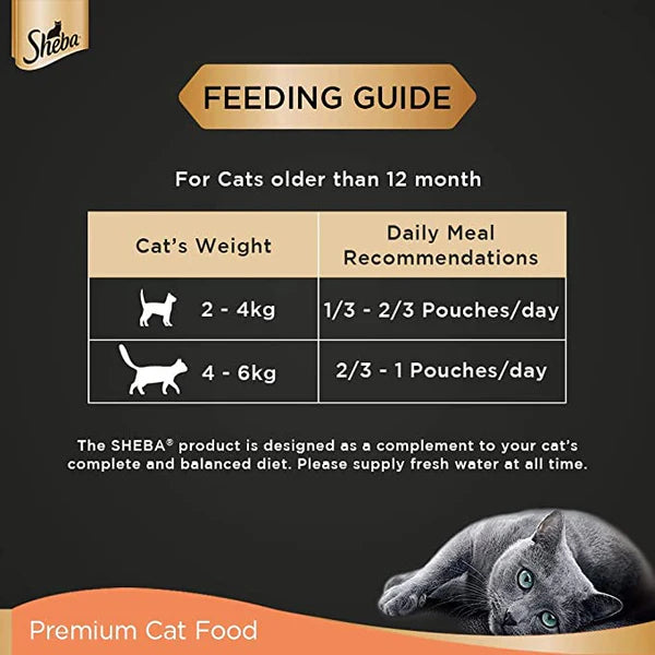 Sheba Wet Food Fine Adult Cat Food, Chicken with Tuna in Gravy Flavour, 70 g