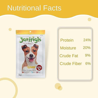 JerHigh Chicken Liver Stick Dog Treats - 70g