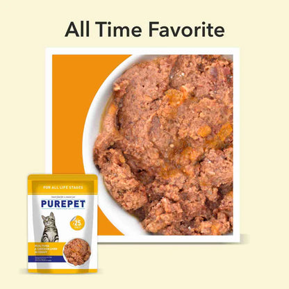 Purepet Real Tuna & Chicken Liver in Gravy Cat Wet Food – 55g