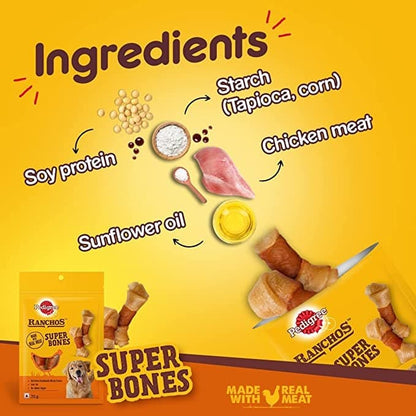 Pedigree Ranchos Super Bones Chicken & Milk Treats – 70 g