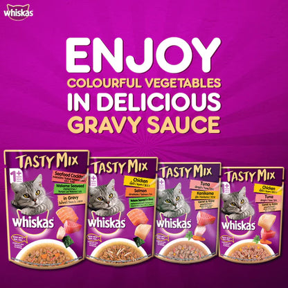 Whiskas Adult Wet Cat Food, Seafood Cocktail in Gravy