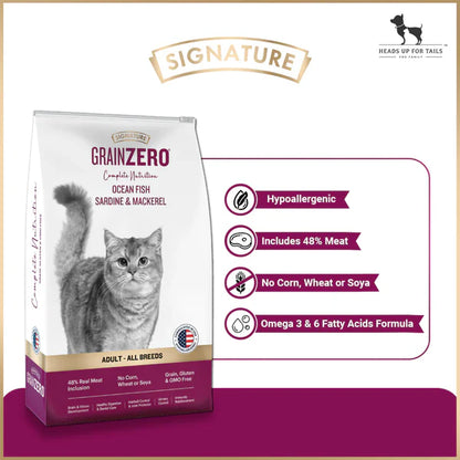 Signature Grain Zero Ocean Fish, Sardine & Mackerel Adult Cat Dry Food