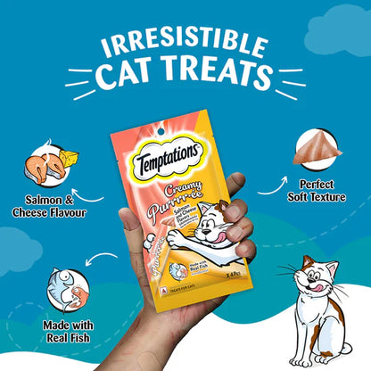 Temptations Creamy Purrrr ee Salmon & Cheese Cat Treats