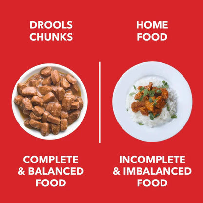 Drools Wet Adult Dog Food – Real Chicken & Chicken Liver Chunks in Gravy, 80g