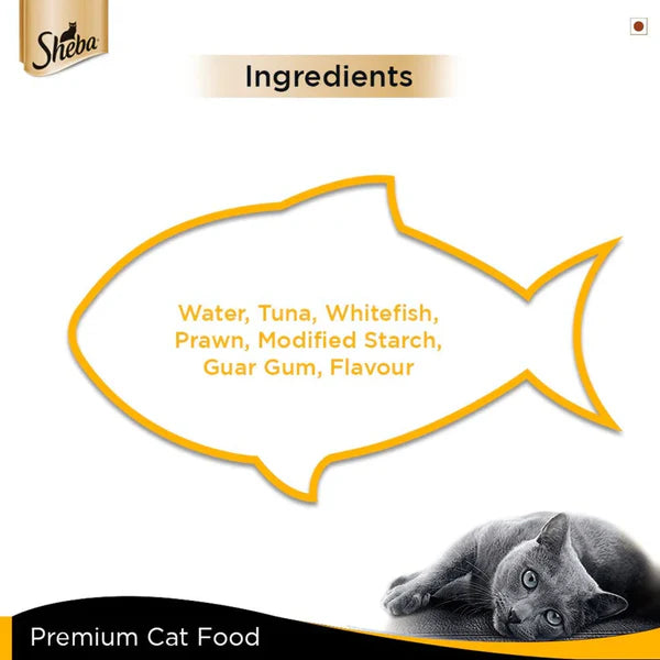 Sheba Tuna Fillet & Prawns in Gravy - Premium Wet Cat Food