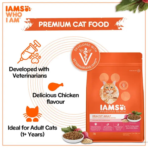 IAMS Proactive Health Healthy Adult (1+ Years) Tuna & Salmon Meal Dry Premium Cat Food