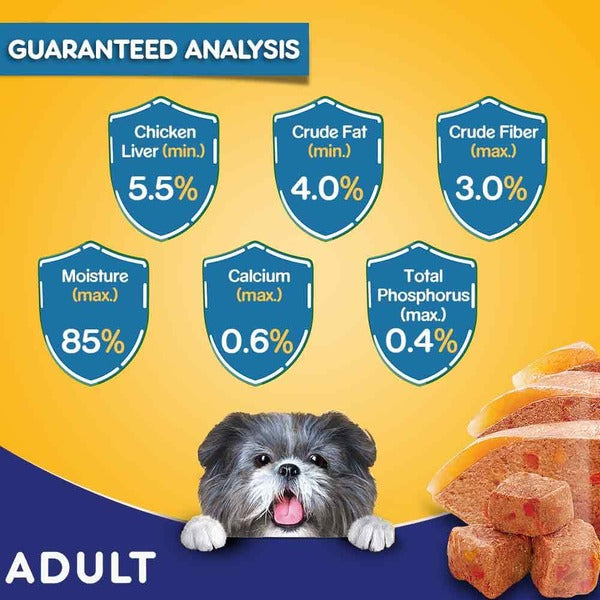Pedigree Adult Chicken, Grilled Liver Loaf Flavor with Vegetables Wet Dog Food – 70 g