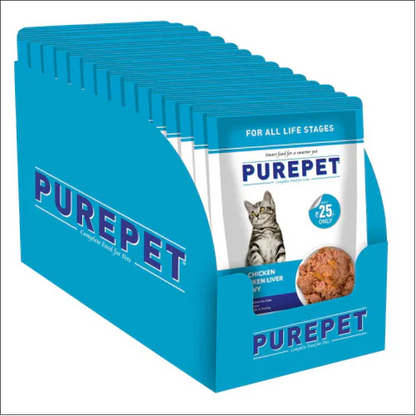 Purepet Real Chicken & Chicken Liver in Gravy Cat Wet Food – 55 g