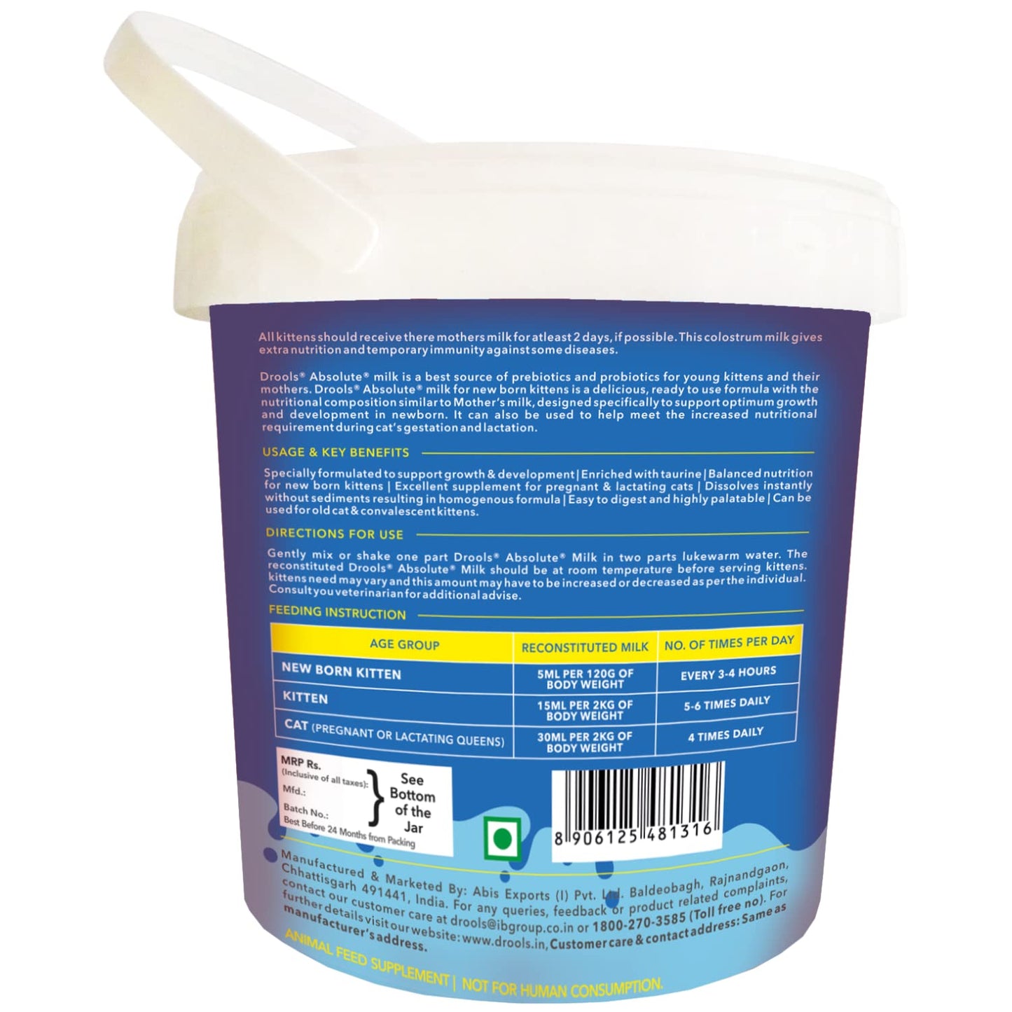 Drools Absolute Kitten Milk Cat Supplement – 500g