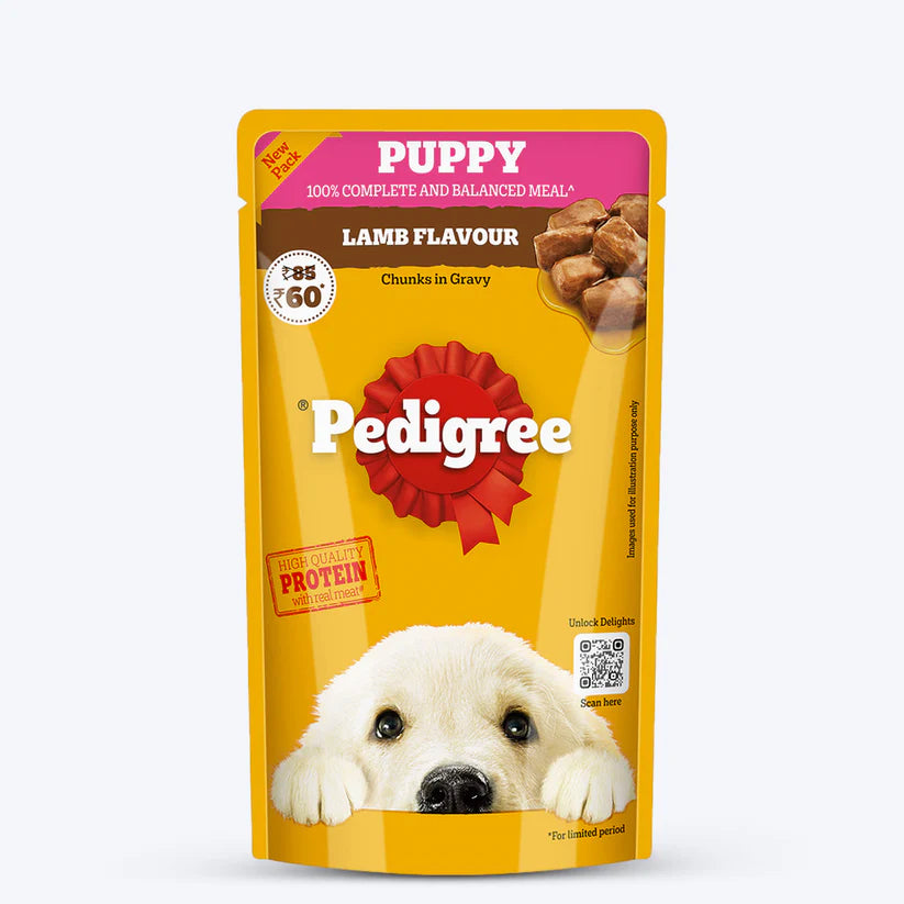 Pedigree Roasted Lamb Chunks In Gravy Puppy Wet Food - 130 g