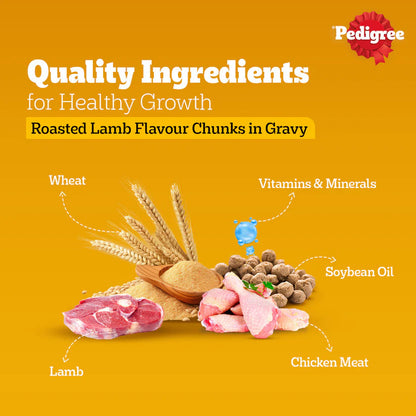 Pedigree Roasted Lamb Chunks In Gravy Puppy Wet Food - 130 g