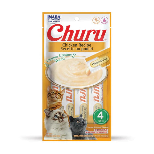 INABA Churu Chicken Recipe Lickable Purée Natural Cat Treats USA603A, 56 g