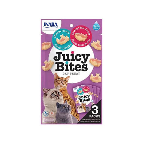 INABA Churu Juicy Bites Shrimp and Seafood Mix Flavor Cat Treats USA704A, 33.9 g (Pack of 1)